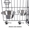 Set of 2 Stainless-Steel Dog Bowls - Cage, Kennel, and Crate Hanging Pet Bowls for Food and Water - 20oz Each and Dishwasher Safe by PETMAKER,Silver