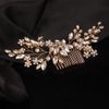 Sither Bridal Gold Crystal Hair Clip for Wedding Party Bride Hair Clip for Women Hair Accessories Headpiece for Prom Gift