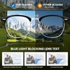 Cyxus Blue Light Glasses Men Retro Semi Rimless Clear Blue Light Glasses for Computer Eye Strain Gaming Glasses Anti Harmful Blue Light for Men Women