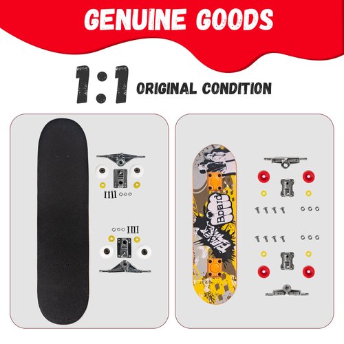 BROKIG TechToy Finger Skateboards Park for Kids,Mini Fingerboard Skatepark Training Finger Boards Toys Ramp Set Kit Boys Gift (HB07)