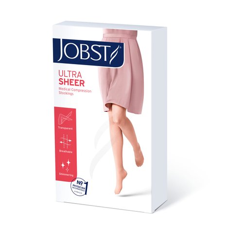 JOBST UltraSheer Medical Compression Knee High Stockings, 20-30 mmHg* Medium Natural 1 Pair