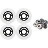 Player's Choice Outdoor Inline Skate Wheels 89a 4-Pack - Choose Size, Color, and Bearings (White, 76mm 4-pk, ABEC 5 Bearings)