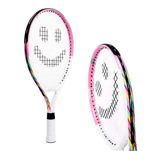 Kids Tennis Racket with Training Videos – 17 Inch Aluminum Youth Tennis Racket, Neoprene Handle – Junior Tennis Racket for Kids Age 5-10 – Childrens Tennis Rackets by Street Tennis Club, Pink/White