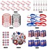 ADXCO 110 Pieces Baseball Theme Party Favors Gift Bags Mini Foam Balls Silicone Baseball Bracelets Sports Keychain Charm Bracelets Stickers Baseball Party Supplies for Sports Events Birthday