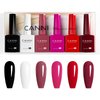 CANNI 9ml Hema-Free Gel Nail Polish Set- 6Pcs White Black Red Purple Nude Colors Gel Polish Kit, Soak Off LED Nail Gel Manicure Kit DIY at Home Salon Gifts for Women Girls