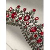 SWEETV Gothic Red Tiaras and Crowns for Women, Wedding Tiara for Bride, Crystal Princess Tiara, Ruby Queen Crown, Costume Party Hair Accessories for Brithday Prom Halloween
