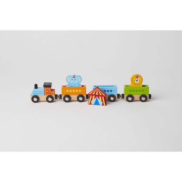 The Original Toy Company Wood Toy Train Playset - Circus Train