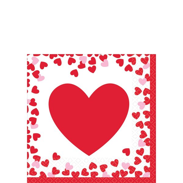 Amscan 501707 Beverage Napkins One Size Red, White and Pink