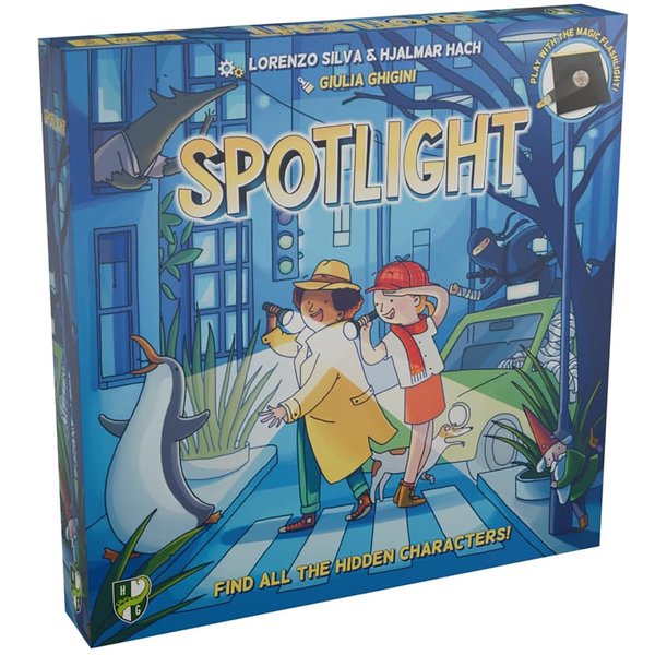 Spotlight - Family Board Game, Find Hidden Pictures with Your Magic Flashlight, Co-Op & Competitive, Ages 6+, 1-5 Players, 15 Min