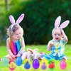 Cherislpy 24 Pack Easter Eggs with Bunny Stretchy Strings Sensory Fidget Toys Great for Aduts Toddlers Easter Basket Stuffers Egg Fillers Gifts
