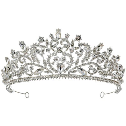 Samky Bridal Crown Rhinestone Wedding Tiara Headpiece Bride's Crystal Hair Accessories