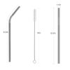 OKGD wholesale 25 Piece Set Stainless Steel Straws Long 8.5 Inch Drinking Metal Straws Reusable Drinking Straws for 20 OZ (10 Straight | 10 Bent | 5 Brushes)
