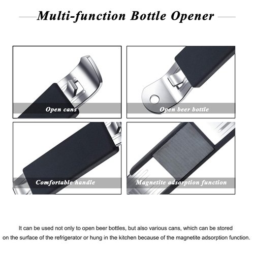 3 Pieces Magnetic Bottle / Can Opener Classic Beer Opener Stainless Steel Small Can Tapper with Magnet for Camping and Traveling HANCELANT
