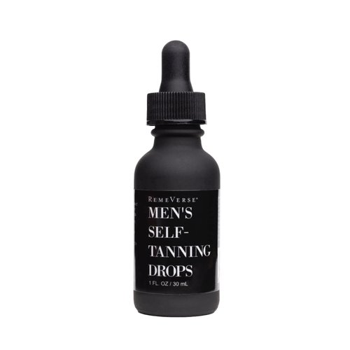 Men’s Self-Tanning Drops by RemeVerse: Sunless Tanner Formulated for Men to Achieve Natural-Looking Color & Even Skin Tone, 1 FL OZ.