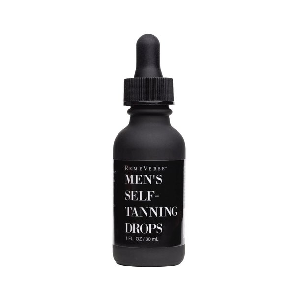 Men’s Self-Tanning Drops by RemeVerse: Sunless Tanner Formulated for Men to Achieve Natural-Looking Color & Even Skin Tone, 1 FL OZ.