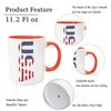 DENNSHH 4th of July Decorations USA Pattern Coffee Mug, American Flag Independence Day Patriotic Decor Cup, Memorial Day, Veterans Day, Presidents Election Day Mug Gifts, (Pink) 11Oz