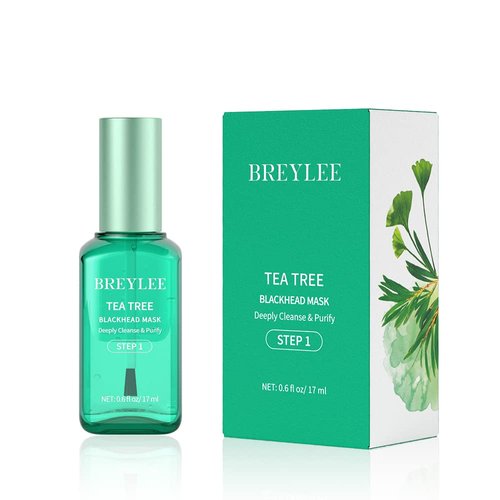 BREYLEE Blackhead Mask, Tea Tree Oil Blackhead Nose Pore Strips, Blackhead Removal Strips, nose strips for blackheads Deep Cleansing(17mL, 0.6 fl oz) (With 100 Pcs Strip Paper)