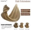 Remy Human Hair Clip in Extensions, Ash Brown Mixed Platinum Blonde Clip in Hair Extensions Real Human Hair,14 Inch 70G 7 Pcs Double Weft Hair Extensions Real Human Hair Clip ins for Women