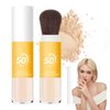 Sunscreen Setting Powder,Brush Setting Powder Makeup SPF 50 PA++ for All Skin,Moisturizing & Lightweight Loose Face Powder with Sunscreen Brush,Soft Matte Finish Long Lasting Oil Control Makeup