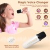 Mini Karaoke Machine for Kids and Adults, Portable Bluetooth Speaker with 2 Variable Sound Wireless Microphones for 4,5,6,7,8,9,12 + Girl, Kids Toys Birthday Gifts for 4-12 Years Old Girl Boys-Cream