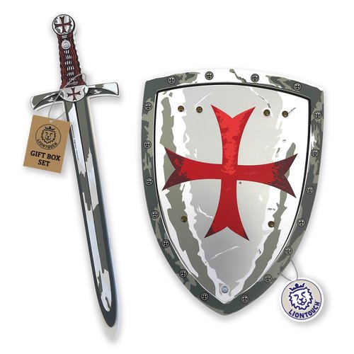 Liontouch Maltese Crusader Knight Toy Sword & Shield | Medieval Pretend Play Set in Foam for Children with Classic Red Cross Theme | Safe Weapons & Battle Accessories for Dress Up & Costumes for Boys