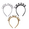 BinaryABC Happy New Years Headband,Lets Party Cheers Headband,2025 New Year Eve Party Favors Gifts,3Pcs