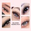 NATUHANA Sandwich Clover W Shape Eyelashes Extension Triple-Core 3D Premade Fans 0.07mm D Curl 8-14mm Mixed Tray Lash Extensions Blooming Flower Eyelash 12 Rows/Case (S3D black;0.07 D, 8-14 MIX)