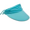 Panama Jack Women's Sun Visor Hat - Lightweight, Packable, Adjustable Tie, 4" Wide Floating Big Brim with Embroidered Logo (Aqua)