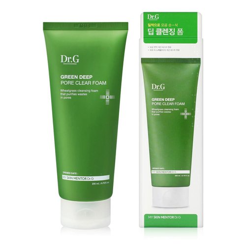 PRIMING WATER Dr.G. Green Deep Pore Clear Cleansing Foam, Pore ​​care cleansing, hypoallergenic deep cleansing, all-in-one makeup cleansing foam 200ml / 6.76 fl.oz.