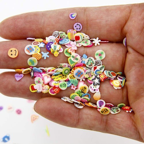 SUKPSY 1000 Pcs Mini Colorful Mixed Pattern Nail Art Slices Fruits Animals Flowers Nail Art Charms Stickers Decals for DIY Crafts Nail Art and Phone Case Decoration