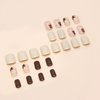 Fall Press on Nails Extra Short Square Fake Nails Autumn Flowers Designs False Nails Glossy Glue on Nails Brown Acrylic Nails Full Cover Small Stick on Nails for Women Nail Art Manicure 24 Pcs