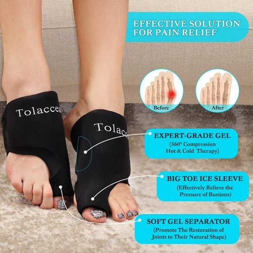 Foot Ice Packs Big Toe for Pain Relief, Flexible Cold Pack for Bunion Relief, Reusable Gel Ice Pack for Hot and Cold Therapies, Ice Pack for Swelling, Sprained, Bruises, Post-Surgery Recovery