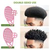 KOUPA Silicone Curly Hair Brush with Pick Comb, One Piece Twist Curl Comb for Afro Curls, Washable Hair Tool for Men Women, Pink