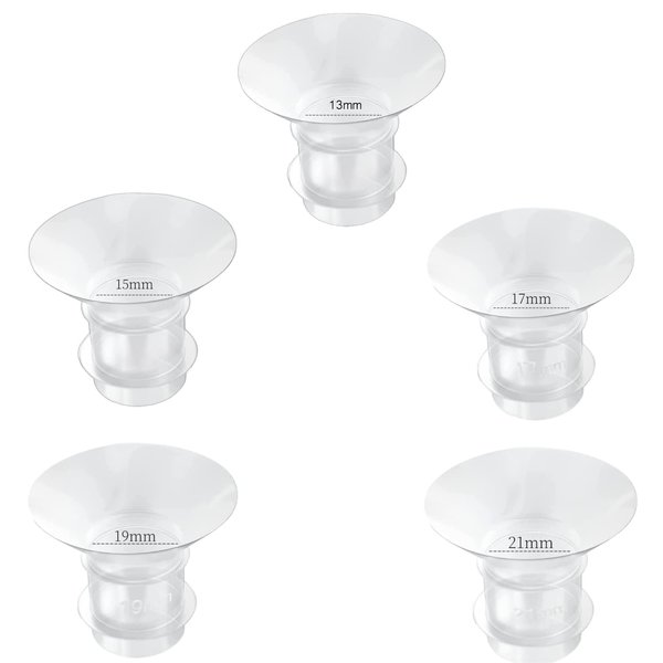 Flange Inserts 13/15/17/19/21mm 5pcs,Suitable for Medela,Spectra 24mm Shields/Flanges,Compatible with Momcozy S12 Pro/S9 Pro/S9/S12 Wearable Breast Pump,Reduce 24mm Tunnel Down to Correct Size