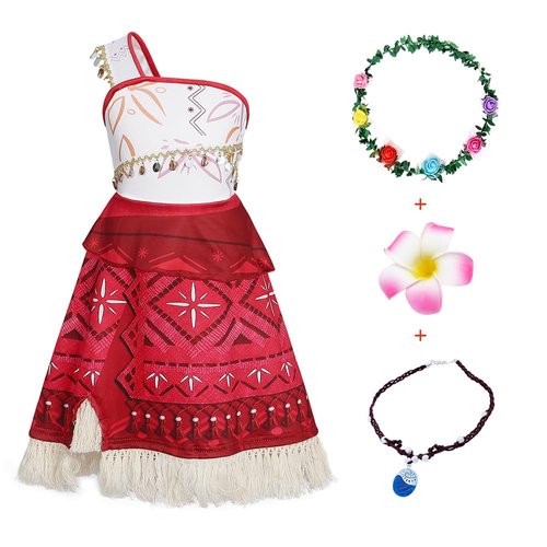 COTRIO Princess Dress Up for Girls Ocean Adventure Costumes with Necklace Birthday Party Outfit Christmas Gift Playwear Dresses Size 7/8 Years