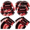 Red and Black Birthday Party Tableware Supplies Set, Red Birthday Party Confetti Sprinkles Happy Birthday Party Decorations 40PCS