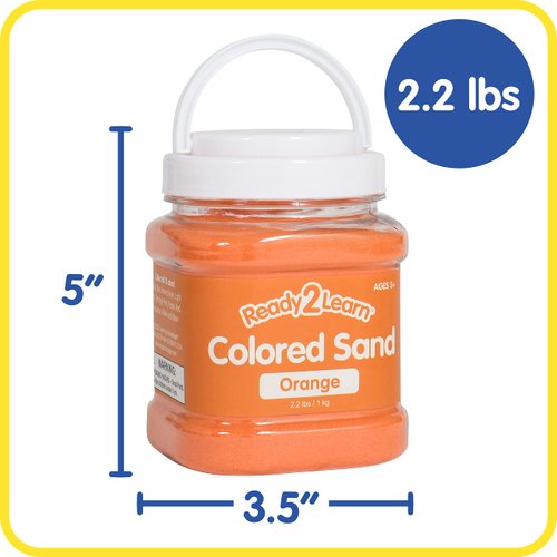 READY 2 LEARN Colored Sand - Orange - 2.2 lbs - Play Sand for Kids - Perfect for Wedding Unity Ceremonies, Crafts, Sensory Bins and Vase Filler