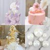 24 PCS Balls Cake Toppers Bubble Mini Balloon Topper Pearl Insert Cupcake DIY Decoration for Wedding Anniversary Graduation Birthday Party Baby Shower