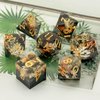 Haxtec DND Dice Set Sharp Edge Resin Dice Set with Dice Case, Flower D and D Dice, Polyhedral D&D Dice Set for Dungeons and Dragons TTRPGs DND Gift