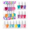 SIMPLE PLEASURES 14 Piece Nail Polish Tower - 14 Assorted Water Based Nail Polish Shades, Gift Set for Girls Ages 7-12, Unicorn Rainbow Stars