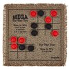 3-in-1 Mini Checkers Rug + Classic & Mega Tic Tac Toe - Portable Compact 12" x 12" Reversible Checkerboard Rug - Travel, Parties, Games on The Go, Family Board Game Night