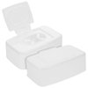 2Pcs Dispenser Box Dispenser Holder with Lid Wipe Container Keep Wipes Moist Tissue Storage Refillable Wipe Boxes Makeup Remover Wipes Paper Case