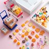 Vawuz 175PCS Miniature Courier Box Set Shopping Mall Shipping Boxes Mini Supermarket Handcart Models 1:12 Food Drink Bottles Cans Dollhouse Pretend Play Kitchen Game Party Accessories Toys Doll House