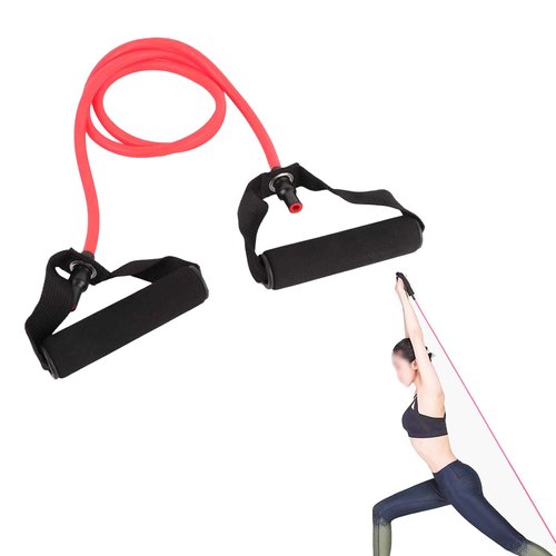 Resistance Band, Rubber Resistance Stretch Band Latex Foam Training Rope Tube Elastic Band Workout Fitness Exercise Accessories for Yoga Gym(red)