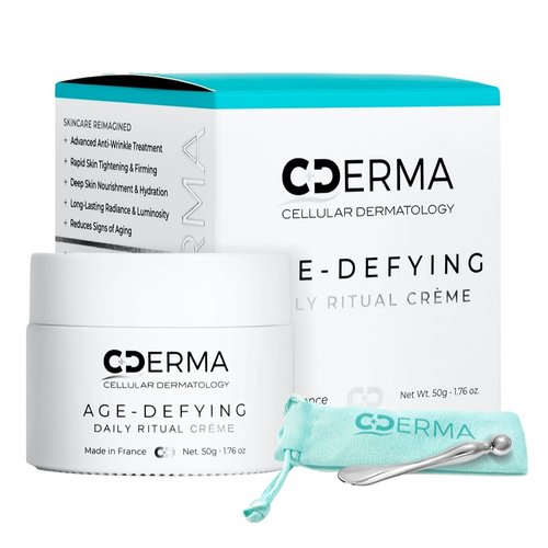 Cellular Dermatology Anti-Aging Face Cream Fights Wrinkles, Firming & Hydrating Moisturizer with Dual Hylauronic Acid For Dry Skin, Sensitive Skin, Aging Skin Made in France, 1.76 fl oz