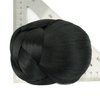 IMISSU Braided Chignon Dancer Hair Cover Donut Hair Pieces Scrunchies Hair Bun Wig Clips Updo Wedding Party for Women (M1 Black)