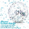 Civaner 10 Pieces Inflatable Beach Balls Glitter Christmas Swimming Pool Balls Christmas Outdoor Decor Ball Ornaments Floatable Confetti Ball for Beach Party Xmas Party Favor, 16 Inch(Silver)