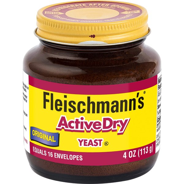 Fleischmann's Active Dry Yeast, The original active dry yeast, Equals 16 Envelopes, 4 oz Jar (Pack of 2)