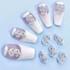 Bling Alloy Money Dollar Nail Charms 3D Silver Nail Charms for Acrylic Nails Decoration with Gems and Rhinestones Shiny Luxury Design Crystal Nail Jewels Nail Art Supplies for Women DIY Manicure 10Pcs