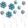 Framendino, 9 Pack 3 Styles Western Turquoise Flowers Hair Clips Turquoise Retro Hair Pins Cowgirl Hair Accessories for Women